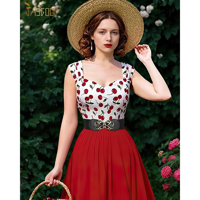 Жіночий широкий еластичний пояс JasGood (4 шт.): шкіряний стрейч для суконь, чорний, коричневий, сірий, бежевий, розмір 71-87 см