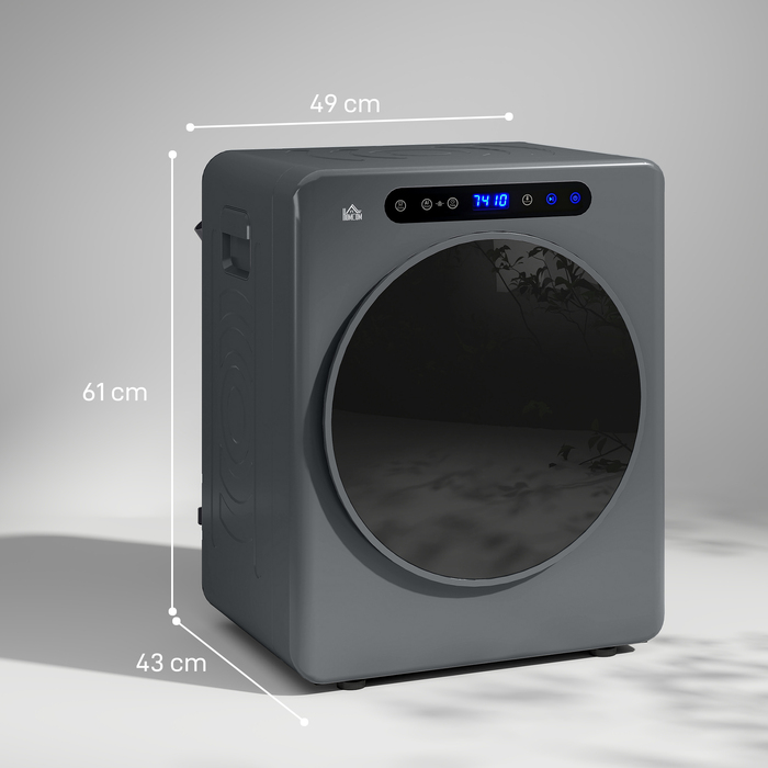 Сушарка для білизни HOMCOM з 6 програмами, 40-60°C, місткістю 4 кг, компактна, з сенсорним керуванням, сірого кольору
