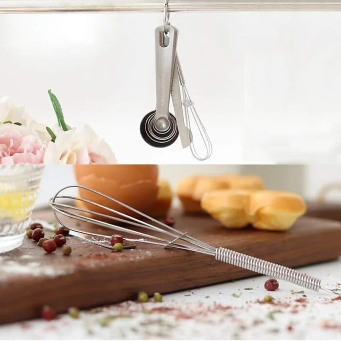 9-Piece Measuring Spoon Set, Stainless Steel Nesting Measuring Spoons with Long Handle, Measuring Teaspoons, Metal Measuring Cups
