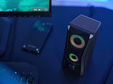 Комп'ютерні колонки Trust Gaming GXT 606B Javv 2.0 з RGB підсвічуванням, 12W, USB, чорний