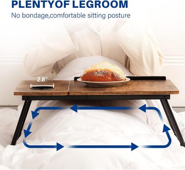Зручний столик-підставка для ноутбука в ліжко/диван Retrobrown: регульований, складаний, з підстаканником