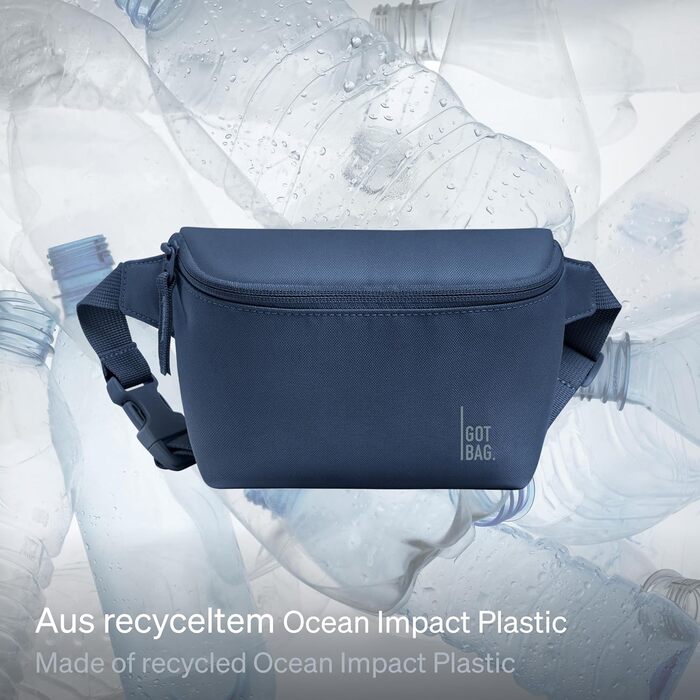GOT BAG Поясна сумка Hip Bag 2.0 з переробленого пластику Ocean Impact | Водовідштовхуюча поясна сумка | Стильна сумка через плече з регульованим ремінцем, Ocean Blue