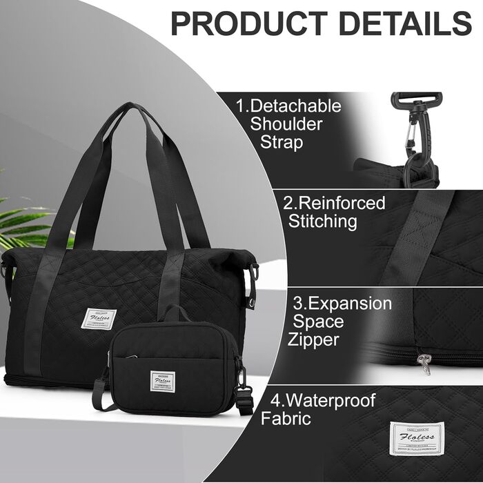 Спортивна сумка для жінок, Travel Duffle Bag, Fitnesstasche, ручна поклажа, з косметичкою та водонепроникним чохлом, бежева