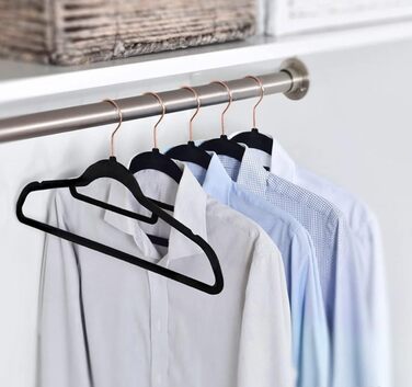 50 шт. Чорні велюрові вішалки для одягу з нековзким покриттям, для костюмів та краваток, з поворотним механізмом 360°, сріблясті