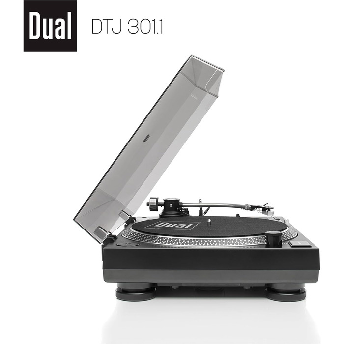 Програвач вінілу Dual DTJ 301.1 USB чорний з прямим приводом, Pitch-Control та USB-підключенням