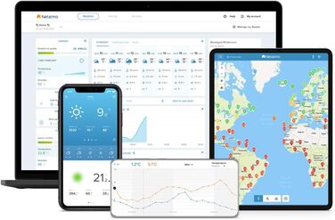 Netatmo Smart Weather Station - Wi-Fi, Radio, Indoor and Outdoor Sensor, Weather Forecast, Amazon Alexa & Apple HomeKit, Hygrometer, Air Quality, NWS01-EC, Black