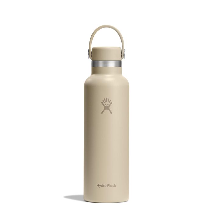 Термос-пляшка Hydro Flask Standard Flex Cap 621 мл — сталева ізольована пляшка для напоїв, герметична, колір Oat (втримуює холод 24 год, тепло 12 год)