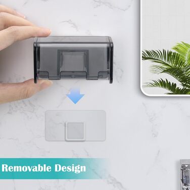 Електрична зубна щітка для дітей, тримач для зубних щіток на стіну без свердління для ванної кімнати, сімейний набір (прозорий, чорний)