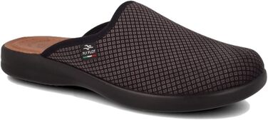 Чоловічі домашні тапочки Fly Flot Classic з мікрофібри в клітинку, шкіряна устілка, антишокова підошва, чорний (48 EU)