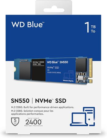 SSD накопичувач WD Blue SN550 1 TB NVMe M.2 - висока швидкість, внутрішній