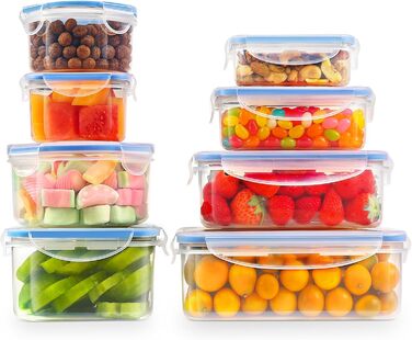 Набір контейнерів для зберігання YASHE з кришкою 38 шт. (19 контейнерів + 19 кришок), герметичні, BPA-Free, для кухні, з етикетками (SE-16PCS)