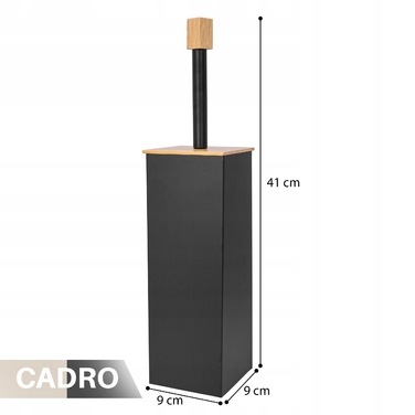 Набір для туалету: ергономічний йоржик чорного кольору зі сталі нержавіючої та бамбука