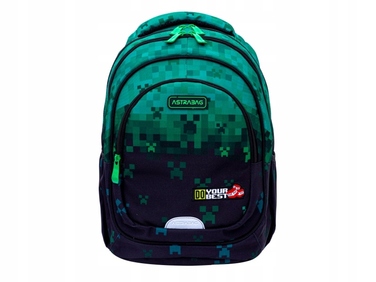Багатовідсінковий шкільний рюкзак AstraBag, зелений, 20 л