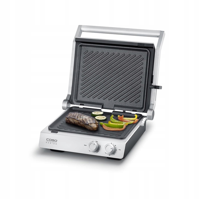 Електричний контактний гриль Caso SteakChef, сріблястий/сірий, 2000 Вт, Німеччина