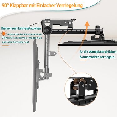 ELIVED Adjustable TV Wall Mount for 24-65 inch Flat & Curved TVs - VESA 400x400, 45kg Capacity