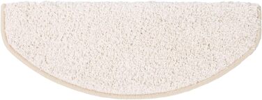 Casa Pura Shaggy Barcelona Stair Treads - 15 Piece Set | Non-Slip, Soft High Pile Carpet | 65x23.5cm | Cream