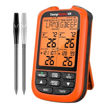 Бездротовий м'ясний термометр ThermoPro TempSpike, цифровий, 2 щупи, 300м, для гриля, кухні, рідин і м'яса, перезаряджуваний