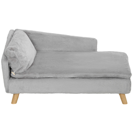 PawHut Dog Sofa for Medium-Sized Dogs, Dog Bed with Removable and Washable Cushion, Pet Sofa with Wooden Legs, with Elevated Design, 20 kg, Light Grey | Aosom