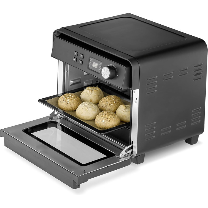 Фритюрниця CASO AirFry Chef 1700 чорна, без попереднього розігріву, 3 рівні, 1700 Вт, температура 40-230°C, таймер, конвекційна
