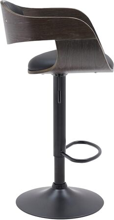 Kingston Adjustable Bar Stool with Premium Faux Leather Padding - Black/Gray