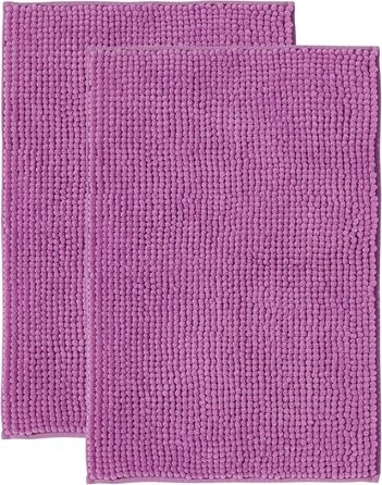 Килимок для ванної кімнати Decomira | Антиковзкий | Набір | Килимок для ванни, перед ванною, біля туалету | Матеріал: велюр | 40x60 см (Лфіловий), 50x80 см (2 шт.)