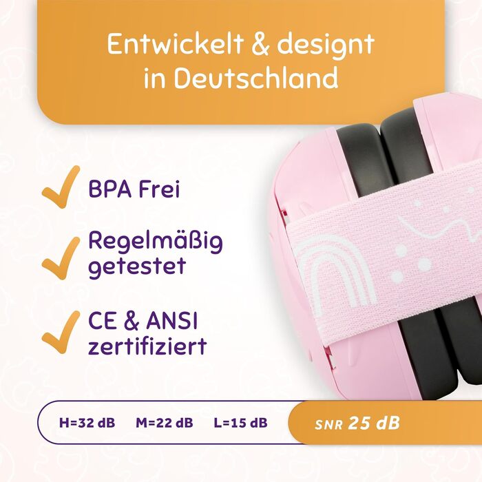 Schallwerk Mini+ - Навушники-захисники вух для малюків, шумопоглинаючі, рожевий (Blossom Pink)