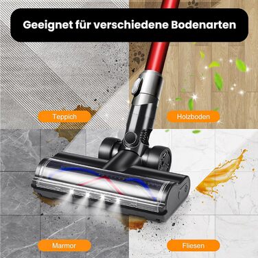 Замінний насадка-щітка для пилососів Dyson V6 DC58/59/61/62/72/74 з LED-підсвічуванням, для твердих підлог та килимів
