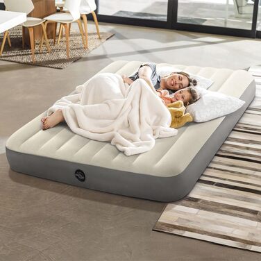 Надувний матрац Intex Queen Dura-Beam Series, бежево-сірий, один