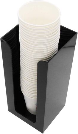 Together-Life Paper Cup Organizer Dispenser, Disposable Cup Lid Holder, Display Storage, Coffee, Milk, Teeshop, Restaurant Supplies, Halloween Party Supplies (2 Compartments, black) (Style 4)