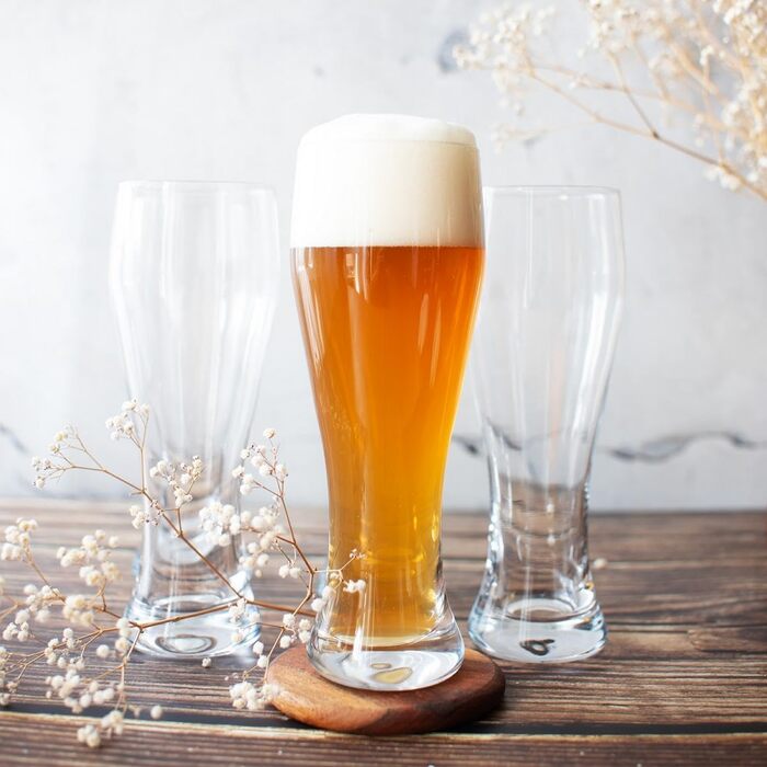 Набір келихів для пшеничного пива Sendez, 6 шт по 0,5 л (макс. 580 мл), скляні бокали для вайзбіру