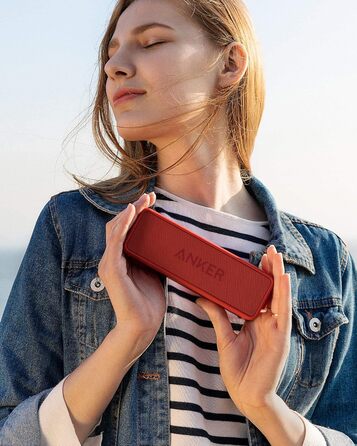 Портативна Bluetooth колонка Anker SoundCore 2, червона: потужний звук, глибокий бас, 24 години роботи, IPX7 водозахист, для iPhone, Galaxy та інших пристроїв