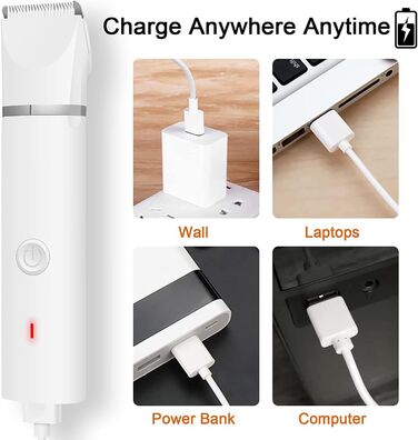 Триммер для собак Pw Trim Pro: тихий, водонепроникний, для догляду за лапами, очима, вухами, обличчям та тілом (набір)