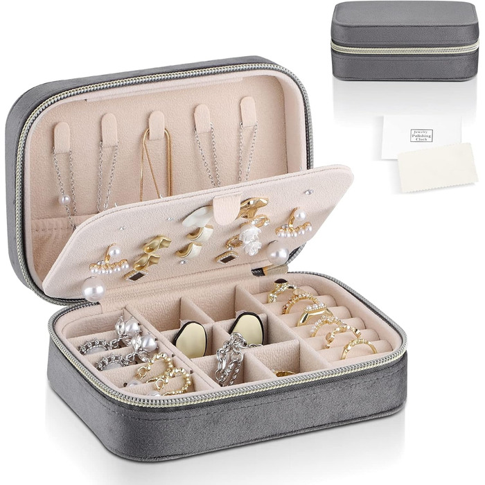 Скринька для прикрас Firelex: компактний органайзер для зберігання ювелірних виробів, сірий колір