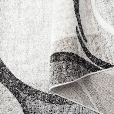 oKu-Tex килим для вітальні [80x150 см] з м'якого короткого ворсу кремового кольору - сучасний килим для дому з хвилястим геометричним дизайном, прямокутний, німецька якість