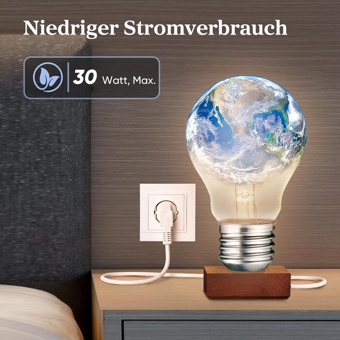 Вентилятор Levoit 20dB з керуванням через APP та Alexa, DC мотор, 30м, 4 режими, 12 швидкостей, таймер 12 годин, сірий, 110 см