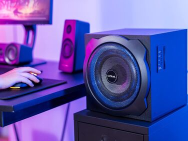 Акустична система Trust Gaming GXT 658 Tytan 5.1 Surround з сабвуфером, LED-підсвічуванням, 180 Вт, для ПК, ноутбука, консолі, TV, чорна