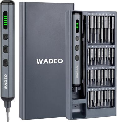 WADEO Міні набір викруток, 82 в 1, прецизійний, магнітний, з регулюванням крутного моменту, LED-підсвічування, для ремонту iPhone, телефонів, ноутбуків, окулярів, годинників