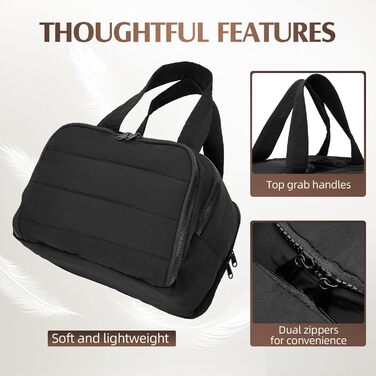 Чоловіча та жіноча косметичка для подорожей Axcone, велика, широка, органайзер для косметики та аксесуарів, ручна поклажа, чорна (T7151)