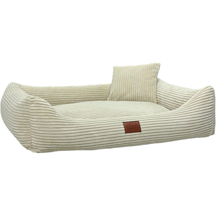 Крісло-лежанка для собак Leo4dog: зручне та миюче крісло-лежанка для собак маленьких, середніх та великих порід (Бежевий, S 67x52)