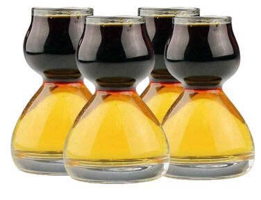 Набір склянок для шоту Quaffer Double Bubble Anchor Hocking 4 шт (1.25oz + 2.25oz) - прозорі склянки для коктейлів
