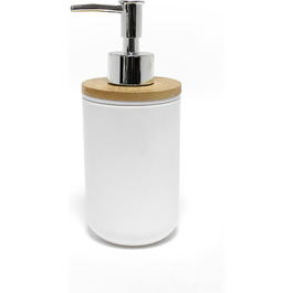 Дозатор мила Smart, білий, з бамбуковим декором, 7,2 x 17,5 см (Полістирол)