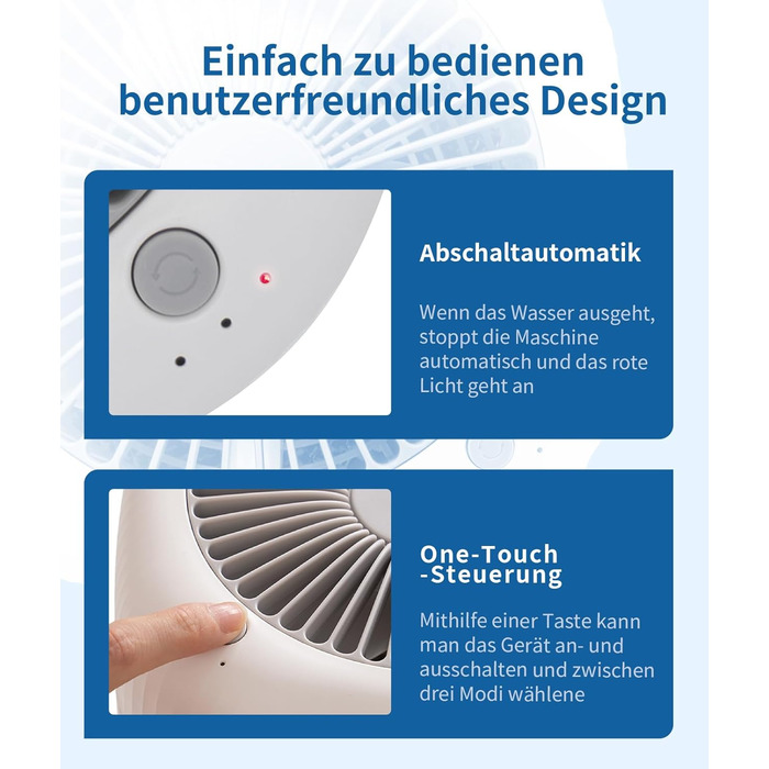 Зволожувач повітря Kaltverdunstungs Raumbefeuchter: без туману, для алергіків та вагітних, 2.5L