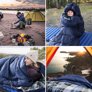 Спальний мішок POEPORE Outdoor 3-4 сезони, фланель, 220x80 см, для дорослих