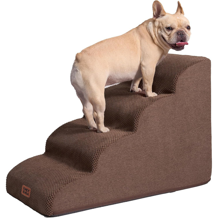 Сходинки для собак EHEYCIGA: компактні, 40 см, для маленьких собак, 3 сходинки, з миючим покриттям, сірі (T 72 x B 40 x H 50 см, коричневі)