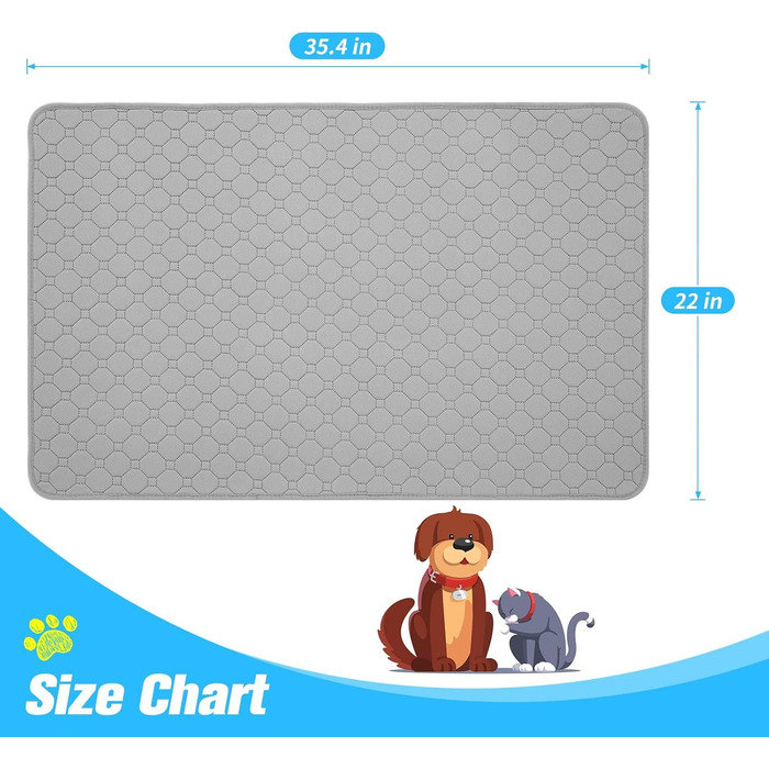 Водонепроникний килимок для годування собак BINGPET, 2 шт. з неслизьким покриттям, для собак та котів, з піднятим краєм, 60x90 см, сірий та коричневий