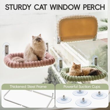 Крісло-лежанка для котів EDAGNY на підвісній конструкції, м'яка, знімний двосторонній чохол, сталевий каркас, до 18 кг (зелений)