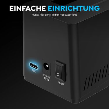 SABRENT Док-станція для жорстких дисків 2 Bay USB-C - SATA SSD/HDD 2.5/3.5 дюймів 5Gbps з функцією клонування