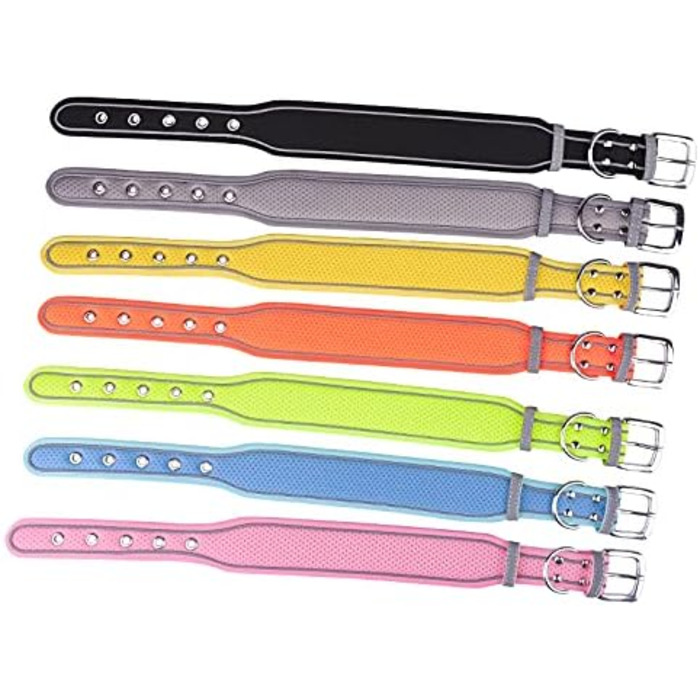 Великий нашийник для собак, сітчаста тканина, дихаючий, м'яко підшитий, світловідбиваючий, для середніх та великих собак (M, зелений) M Зелений