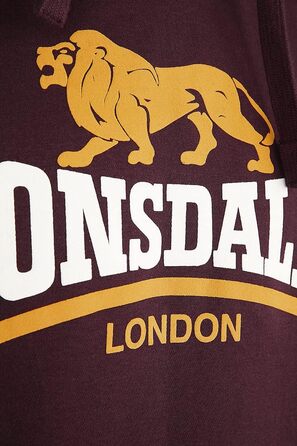 Світшот Lonsdale London Thurning для чоловіків Бордовий, Базовий, Casual, Streetwear