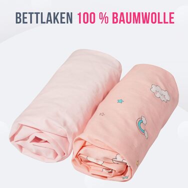 Простирадла для ліжечка Chicco Next2Me, 2 шт, 100% бавовна + водонепроникний наматрацник, Oeko-TEX, сумісні з Kinderkraft UNO, 83x50 см, GOYSILA
